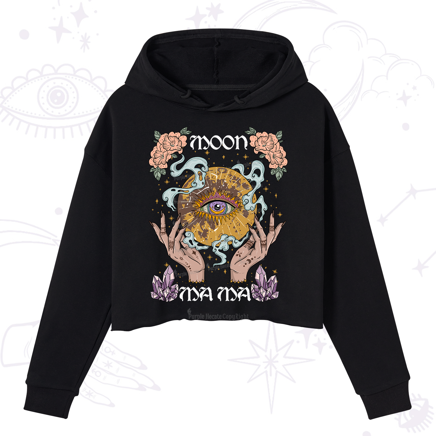 Purplehecate Moon Mama Crop Hoodie