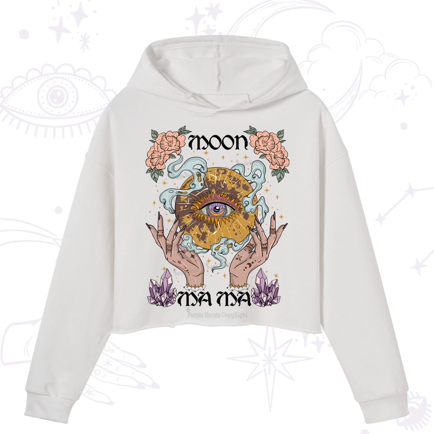 Purplehecate Moon Mama Crop Hoodie