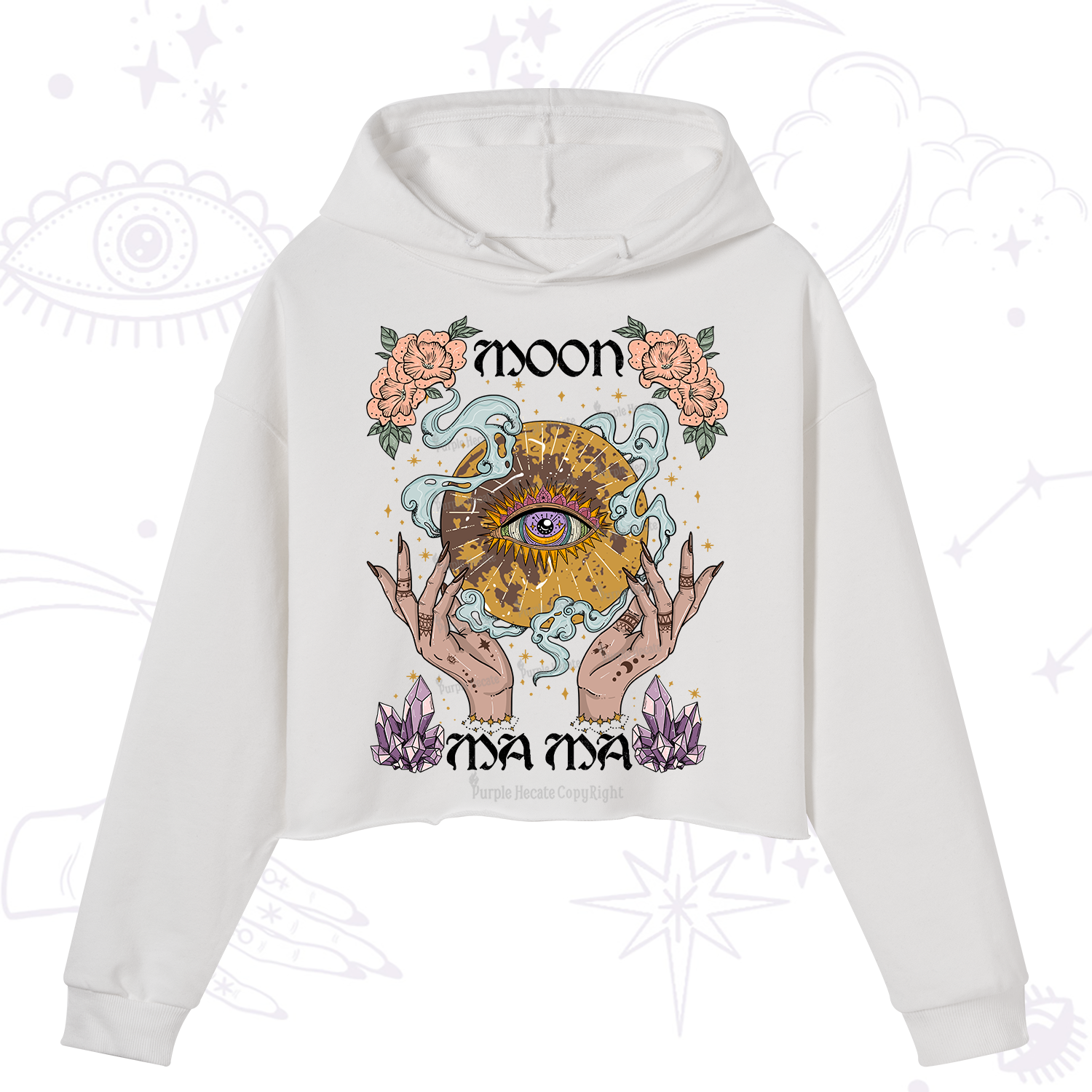 Purplehecate Moon Mama Crop Hoodie
