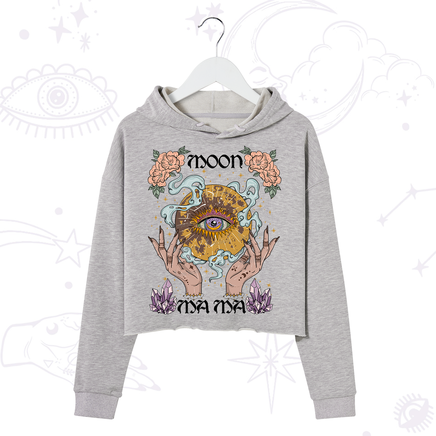 Purplehecate Moon Mama Crop Hoodie