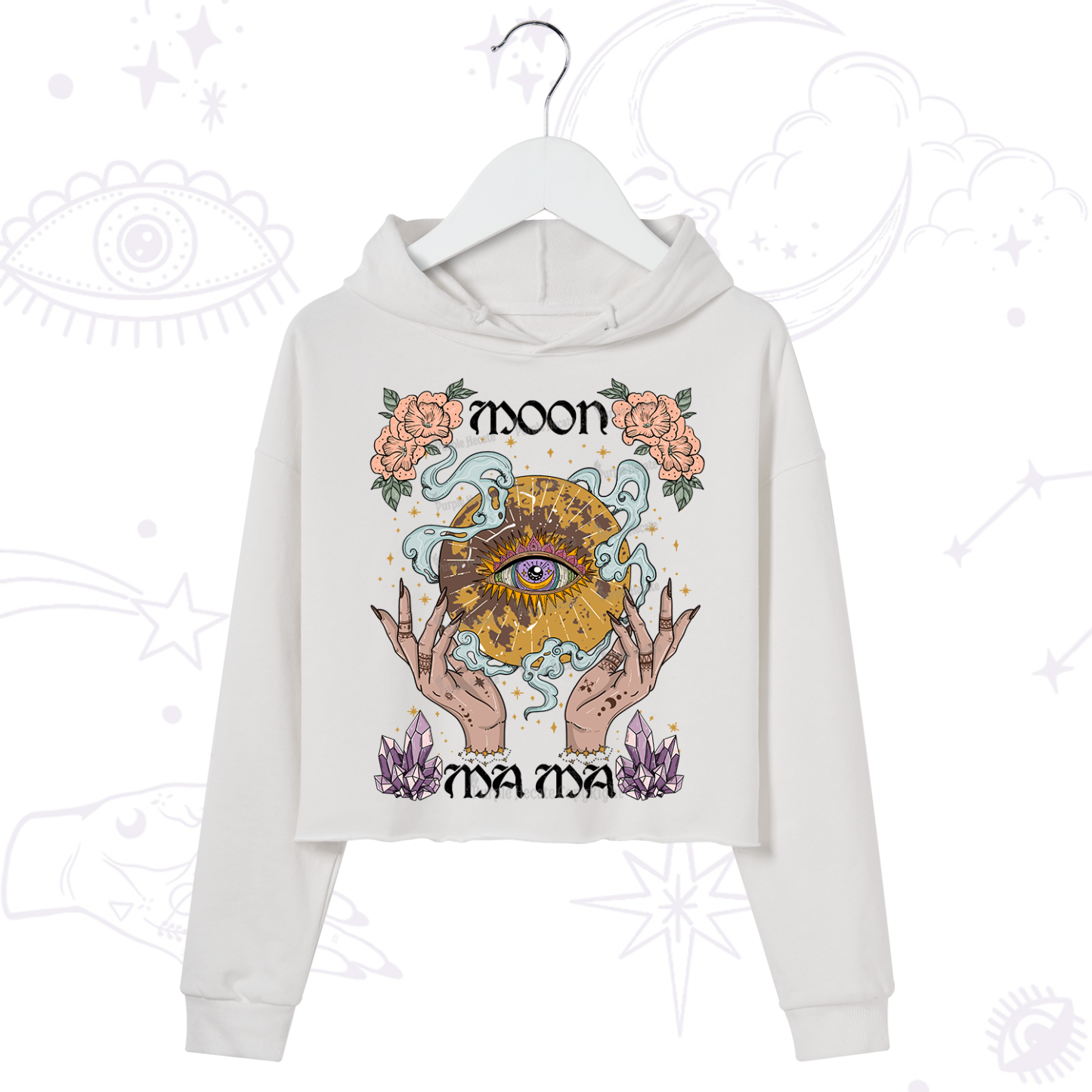 Purplehecate Moon Mama Crop Hoodie