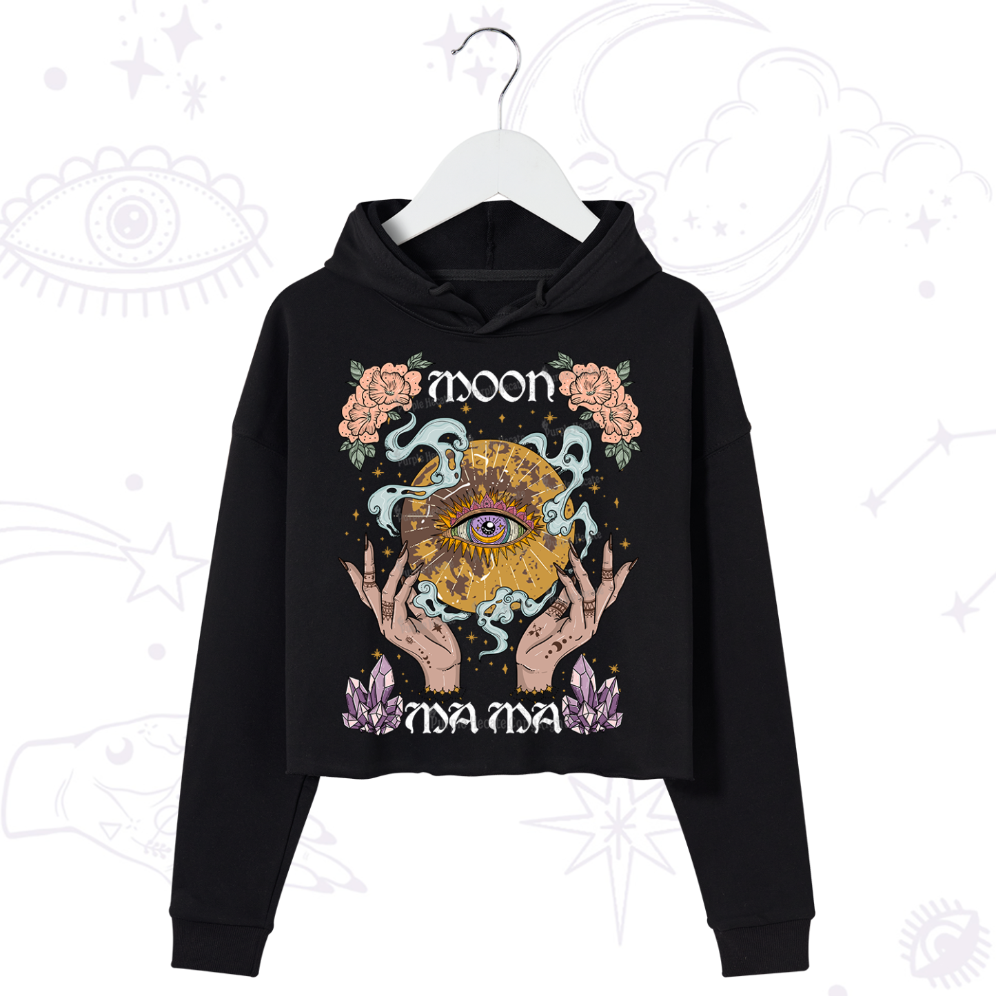 Purplehecate Moon Mama Crop Hoodie