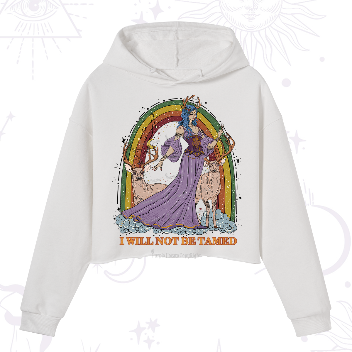 Purplehecate I Will Not Be Tamed Crop Hoodie