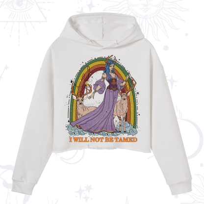Purplehecate I Will Not Be Tamed Crop Hoodie