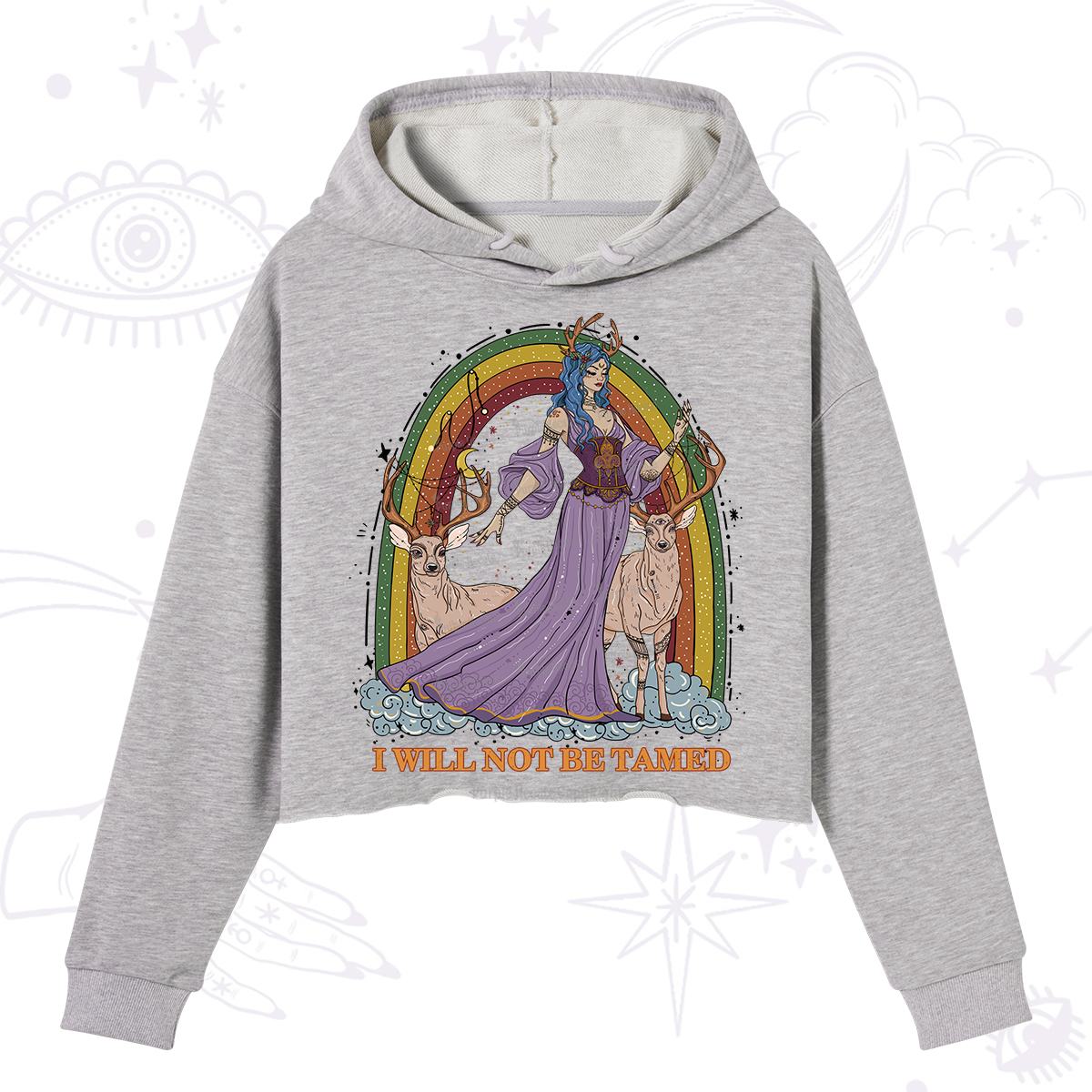 Purplehecate I Will Not Be Tamed Crop Hoodie