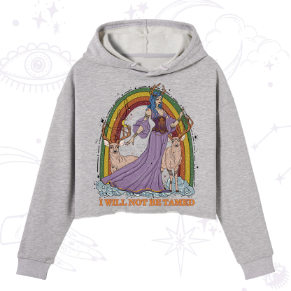 Purplehecate I Will Not Be Tamed Crop Hoodie