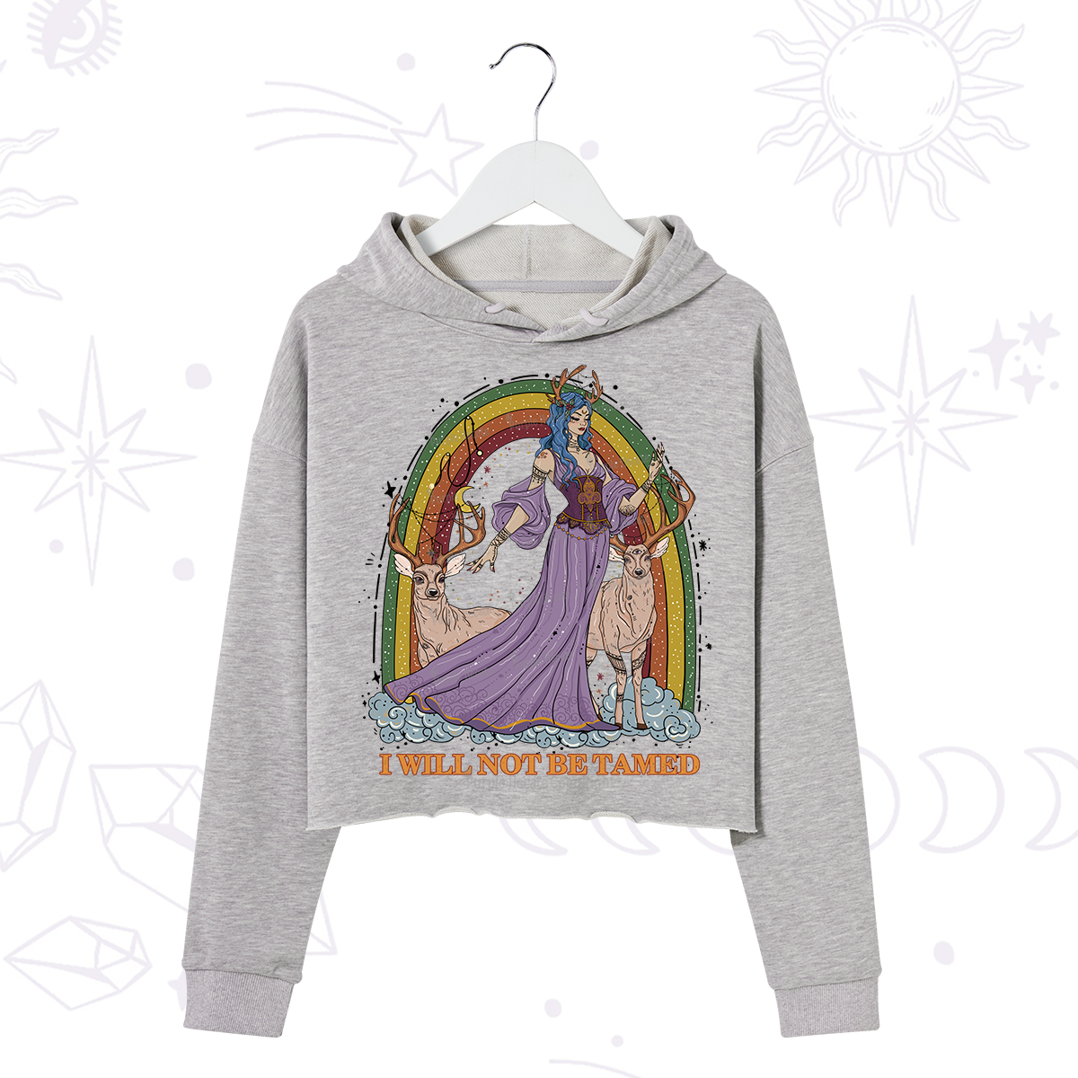Purplehecate I Will Not Be Tamed Crop Hoodie