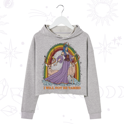 Purplehecate I Will Not Be Tamed Crop Hoodie