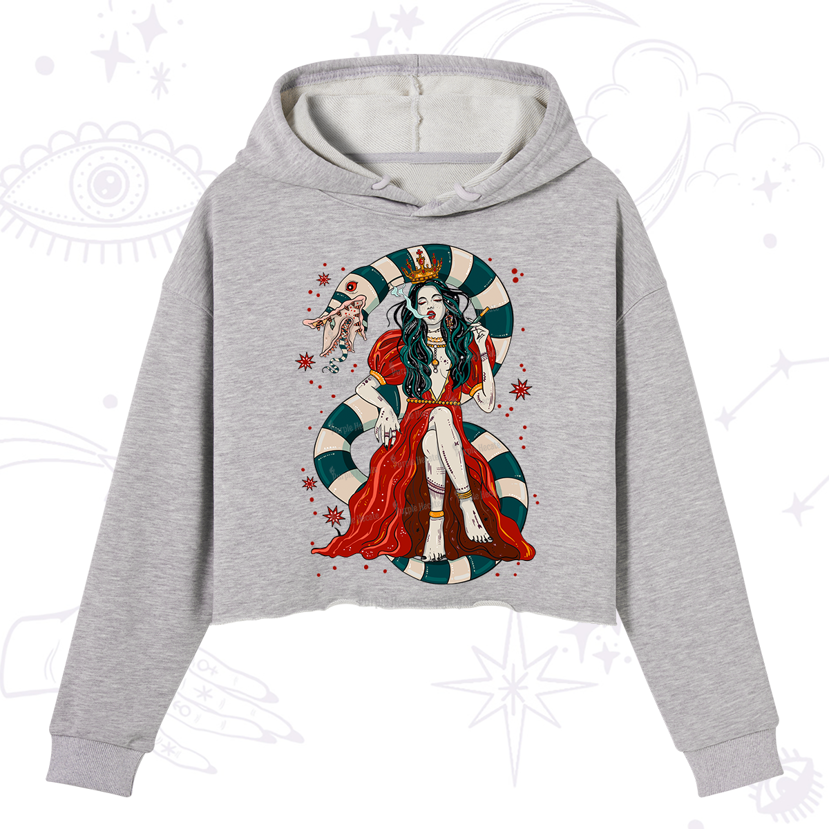 Purplehecate Queen of the Sandworms Crop Hoodie