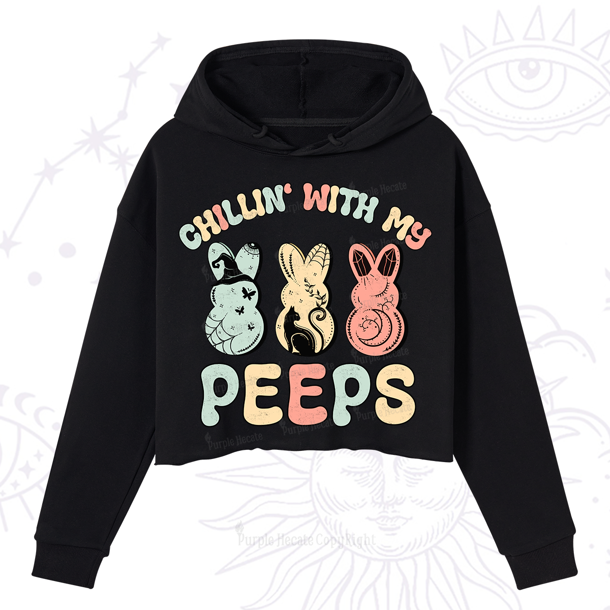 Purplehecate Chillin With My Peeps Crop Hoodie