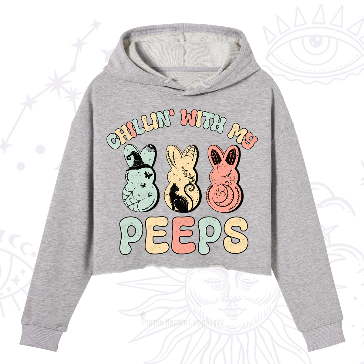 Purplehecate Chillin With My Peeps Crop Hoodie