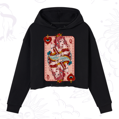 Purplehecate Queen of Hearts Crop Hoodie
