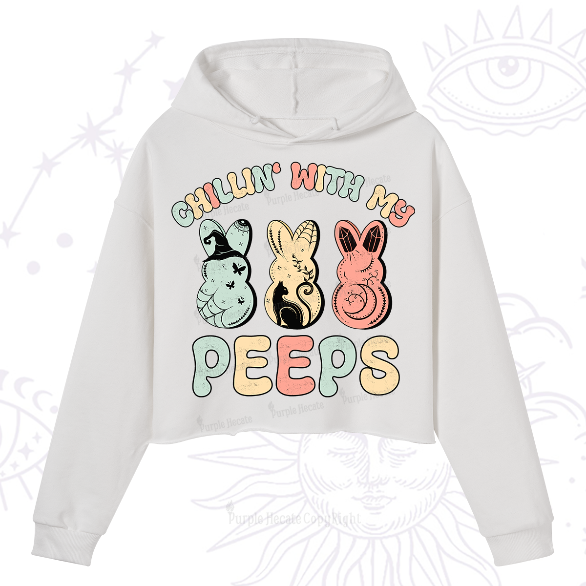 Purplehecate Chillin With My Peeps Crop Hoodie