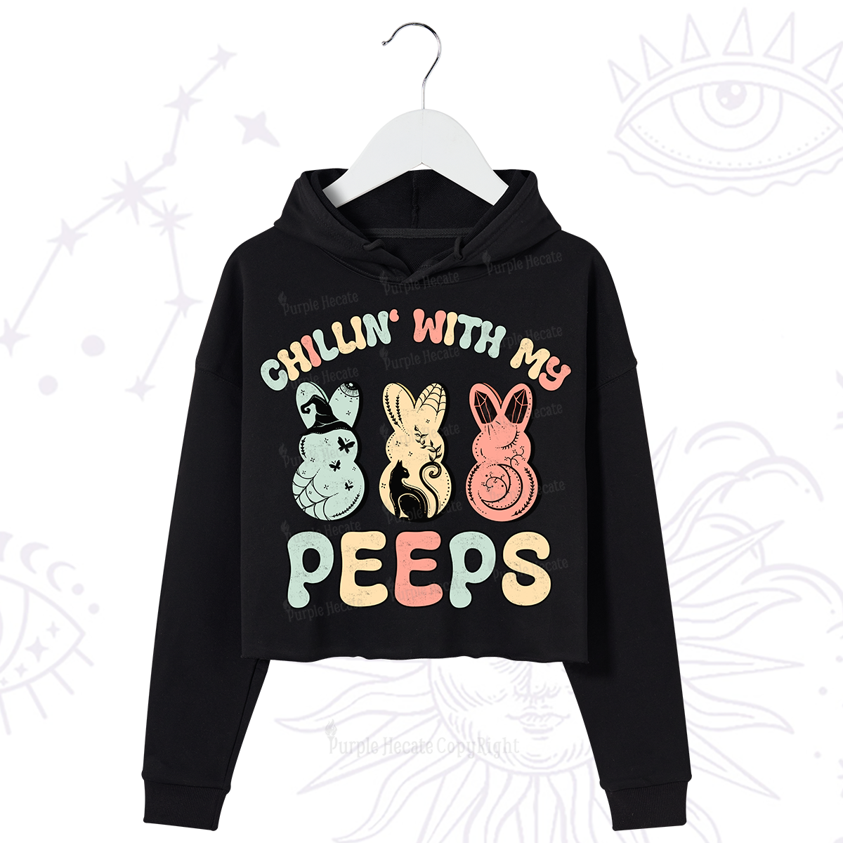 Purplehecate Chillin With My Peeps Crop Hoodie