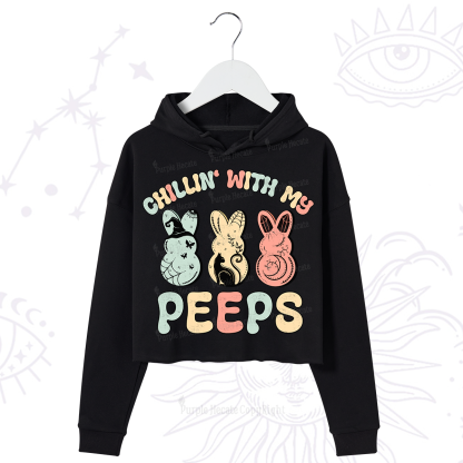 Purplehecate Chillin With My Peeps Crop Hoodie