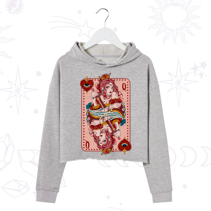 Purplehecate Queen of Hearts Crop Hoodie