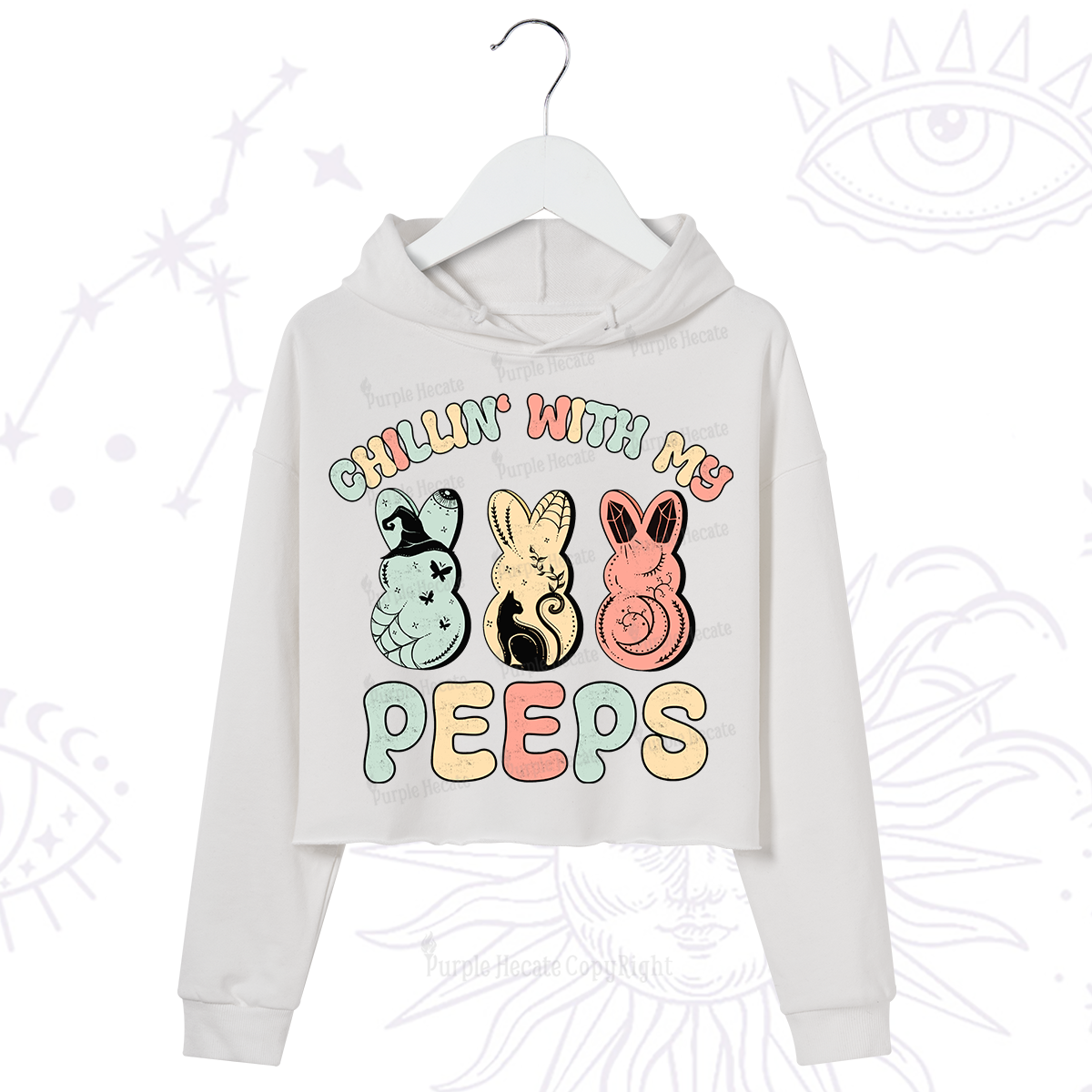 Purplehecate Chillin With My Peeps Crop Hoodie