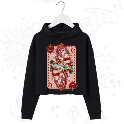 Purplehecate Queen of Hearts Crop Hoodie