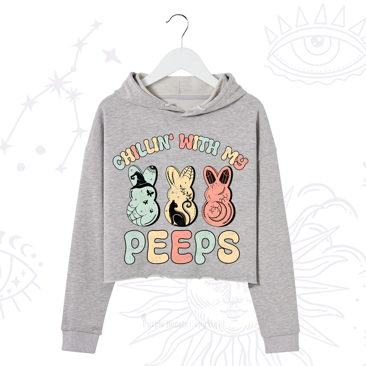 Purplehecate Chillin With My Peeps Crop Hoodie