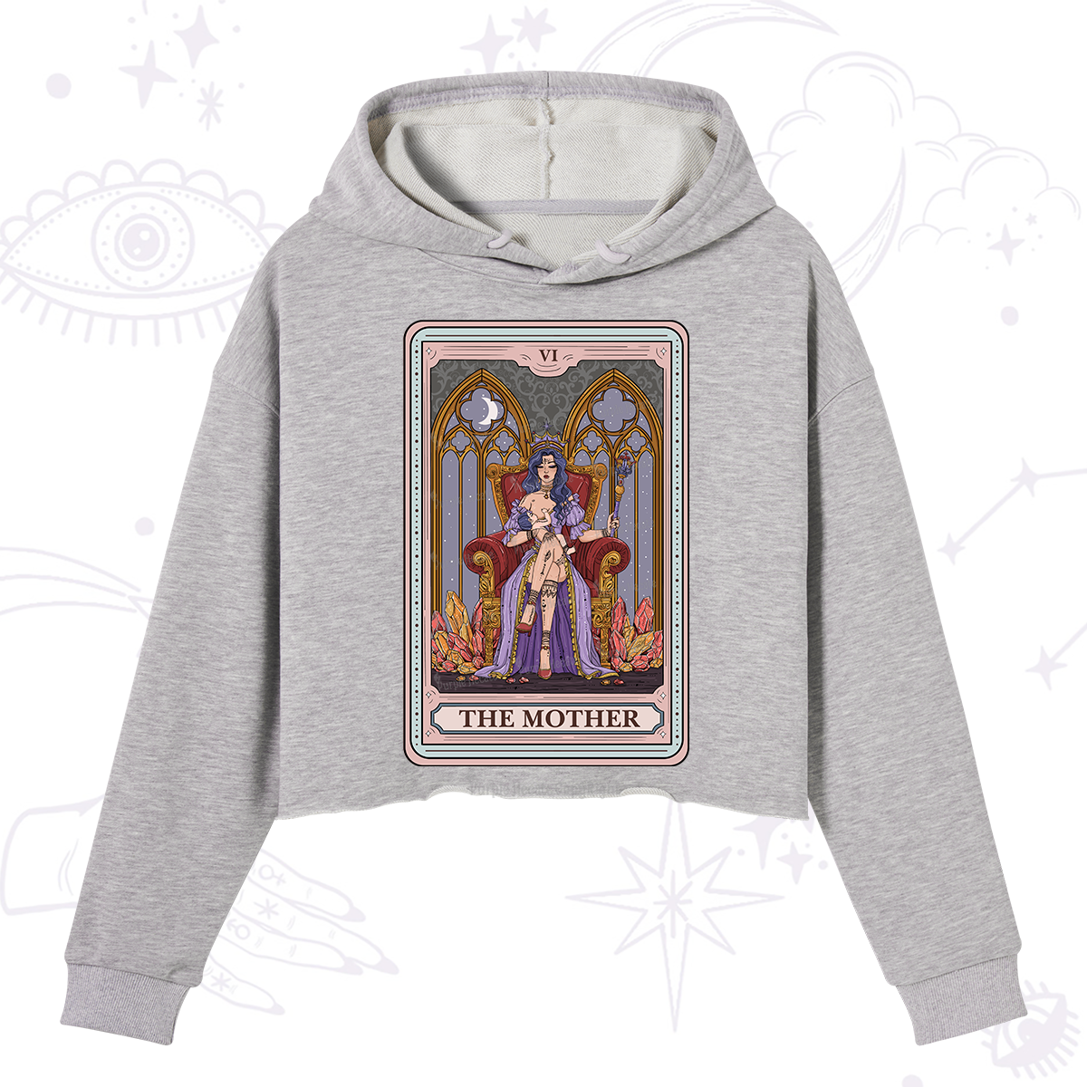 Purplehecate The Mother Tarot Card Crop Hoodie