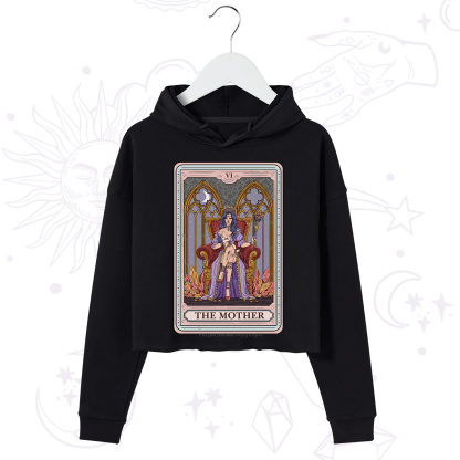 Purplehecate The Mother Tarot Card Crop Hoodie