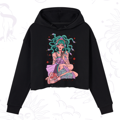 Purplehecate Gorgon Medusa Crop Hoodie