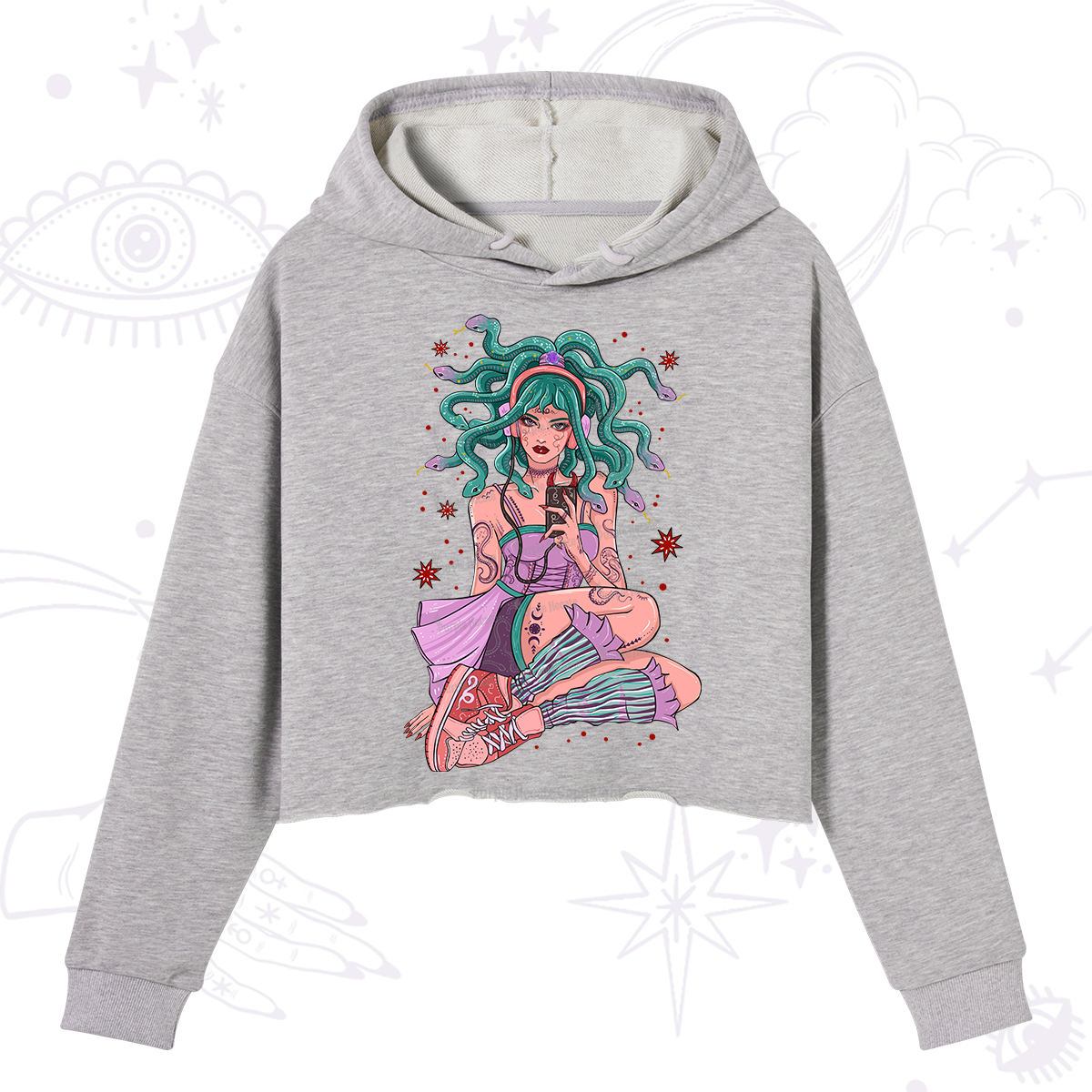 Purplehecate Gorgon Medusa Crop Hoodie