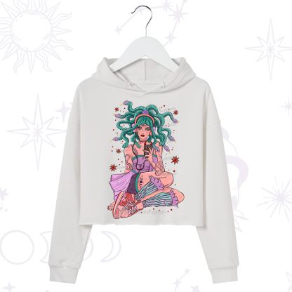 Purplehecate Gorgon Medusa Crop Hoodie