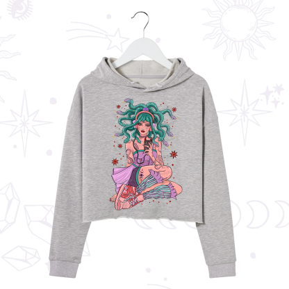 Purplehecate Gorgon Medusa Crop Hoodie