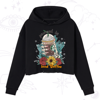 Purplehecate Powered By Ice Coffee Crop Hoodie