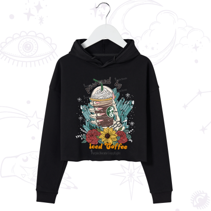 Purplehecate Powered By Ice Coffee Crop Hoodie