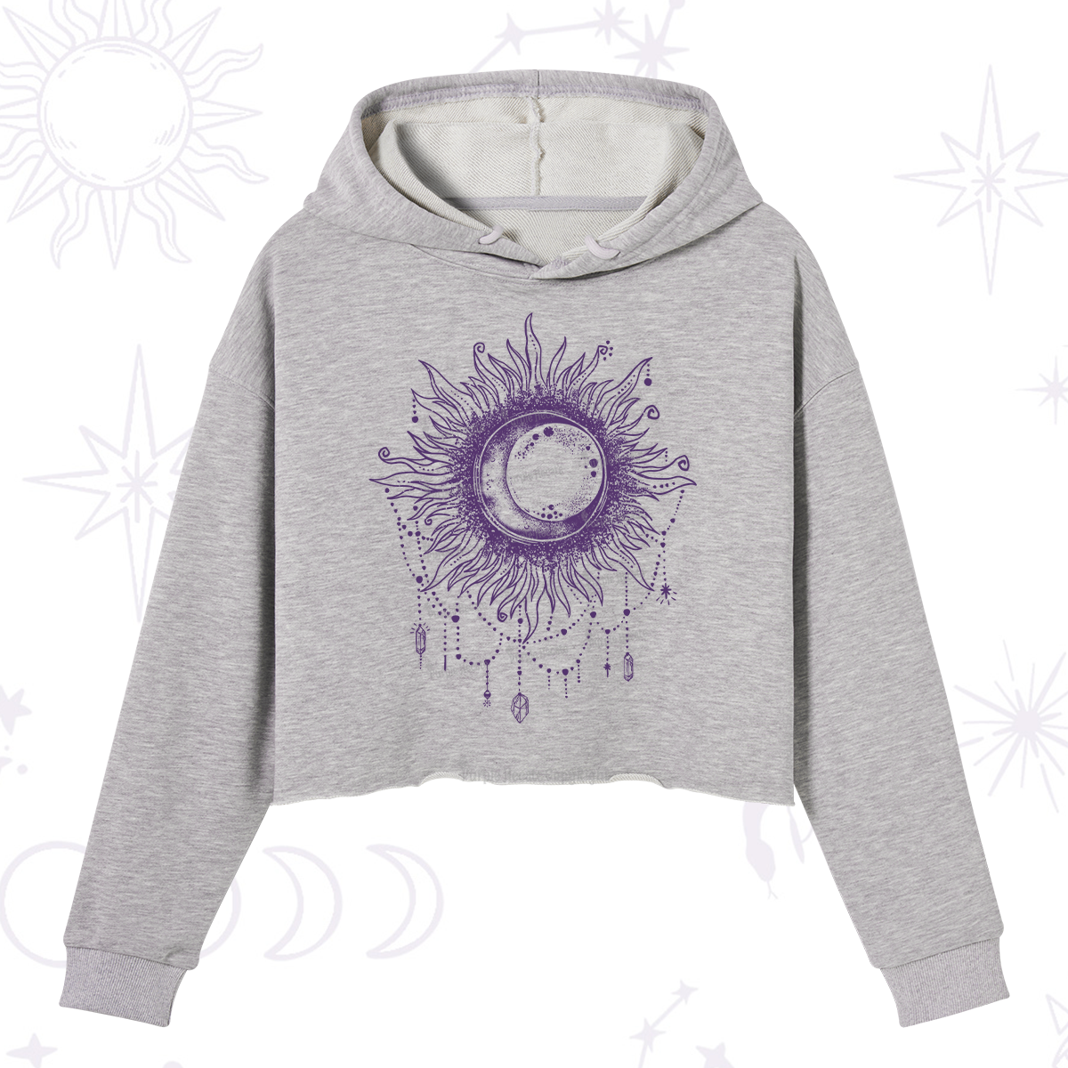 Purplehecate Starry Eye Washed Crop Hoodie