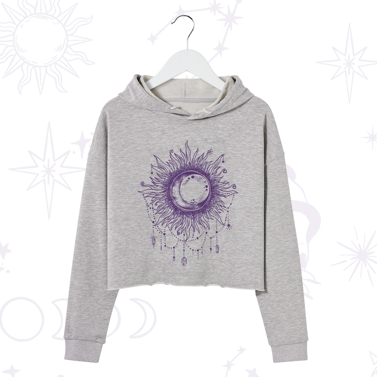 Purplehecate Starry Eye Washed Crop Hoodie