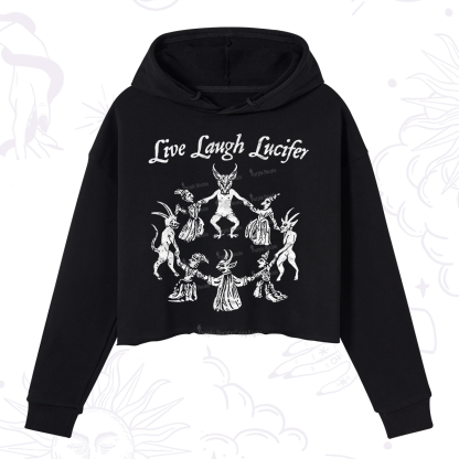 Purplehecate Live Laugh Lucifer Crop Hoodie