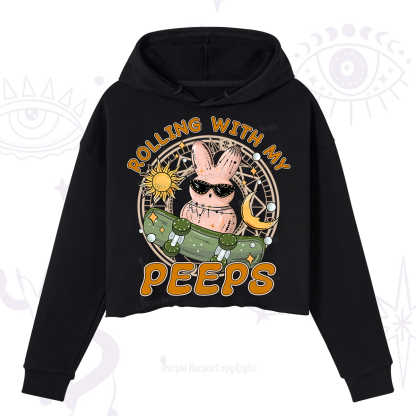 Purplehecate Rolling With My Peeps Crop Hoodie