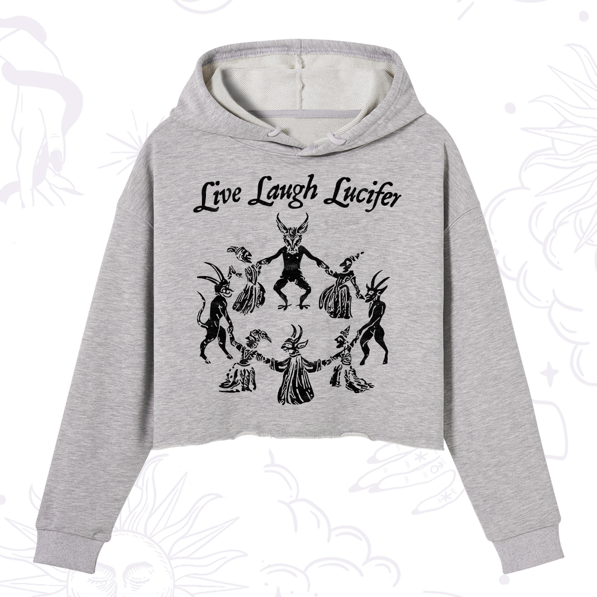 Purplehecate Live Laugh Lucifer Crop Hoodie