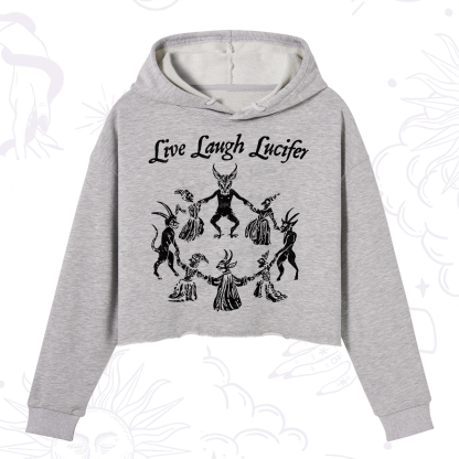 Purplehecate Live Laugh Lucifer Crop Hoodie