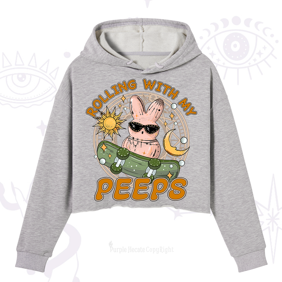 Purplehecate Rolling With My Peeps Crop Hoodie