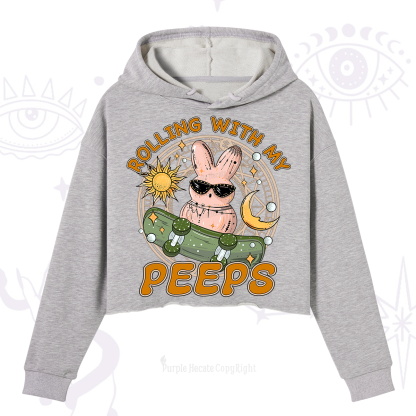 Purplehecate Rolling With My Peeps Crop Hoodie