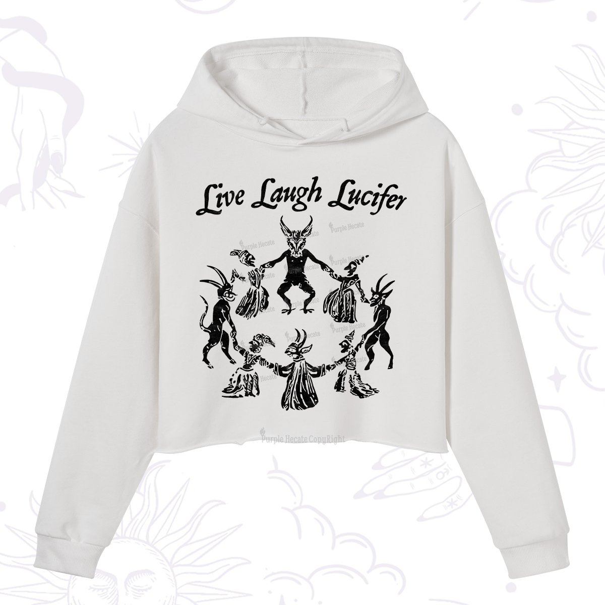 Purplehecate Live Laugh Lucifer Crop Hoodie