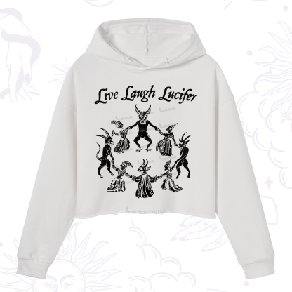 Purplehecate Live Laugh Lucifer Crop Hoodie