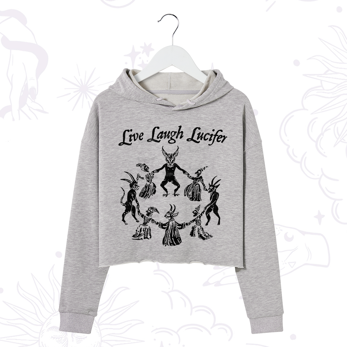Purplehecate Live Laugh Lucifer Crop Hoodie
