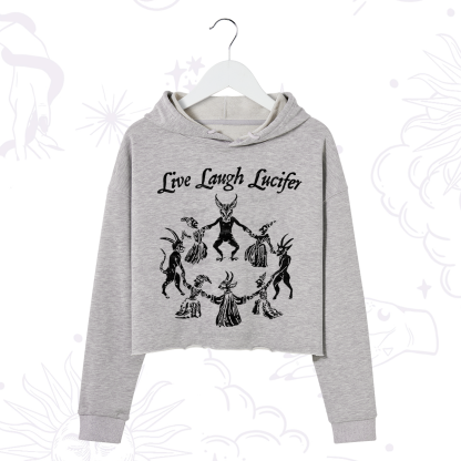 Purplehecate Live Laugh Lucifer Crop Hoodie