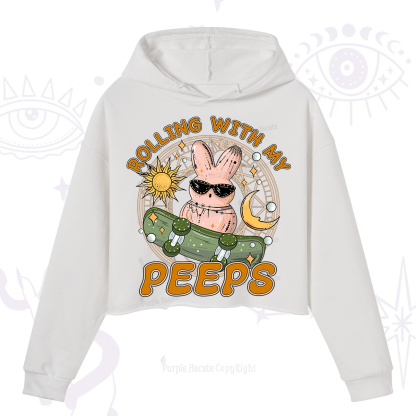 Purplehecate Rolling With My Peeps Crop Hoodie