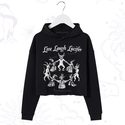Purplehecate Live Laugh Lucifer Crop Hoodie