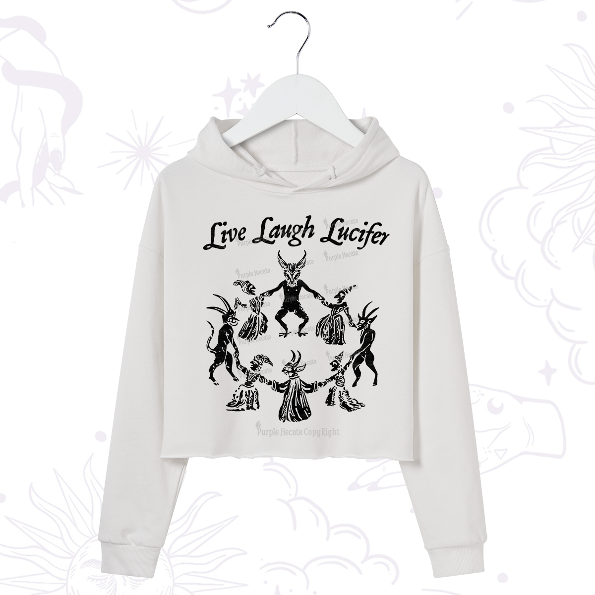 Purplehecate Live Laugh Lucifer Crop Hoodie