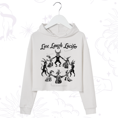 Purplehecate Live Laugh Lucifer Crop Hoodie