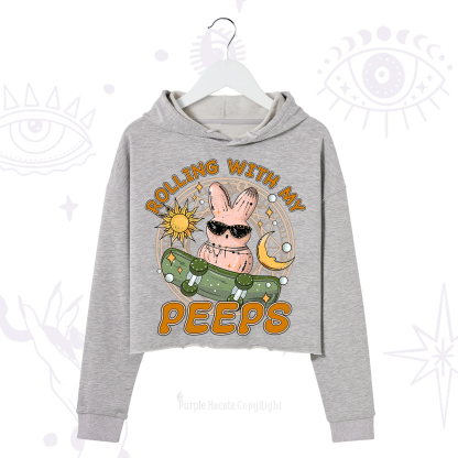 Purplehecate Rolling With My Peeps Crop Hoodie