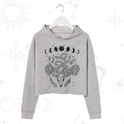 Purplehecate Crystals Witchy Crop Hoodie