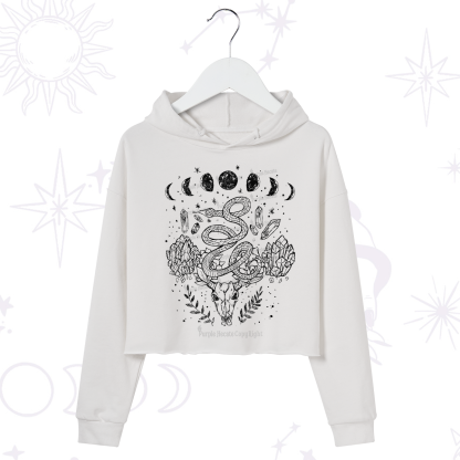 Purplehecate Crystals Witchy Crop Hoodie